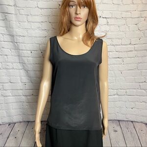 Clio Silk Black Sleeveless Top Size L